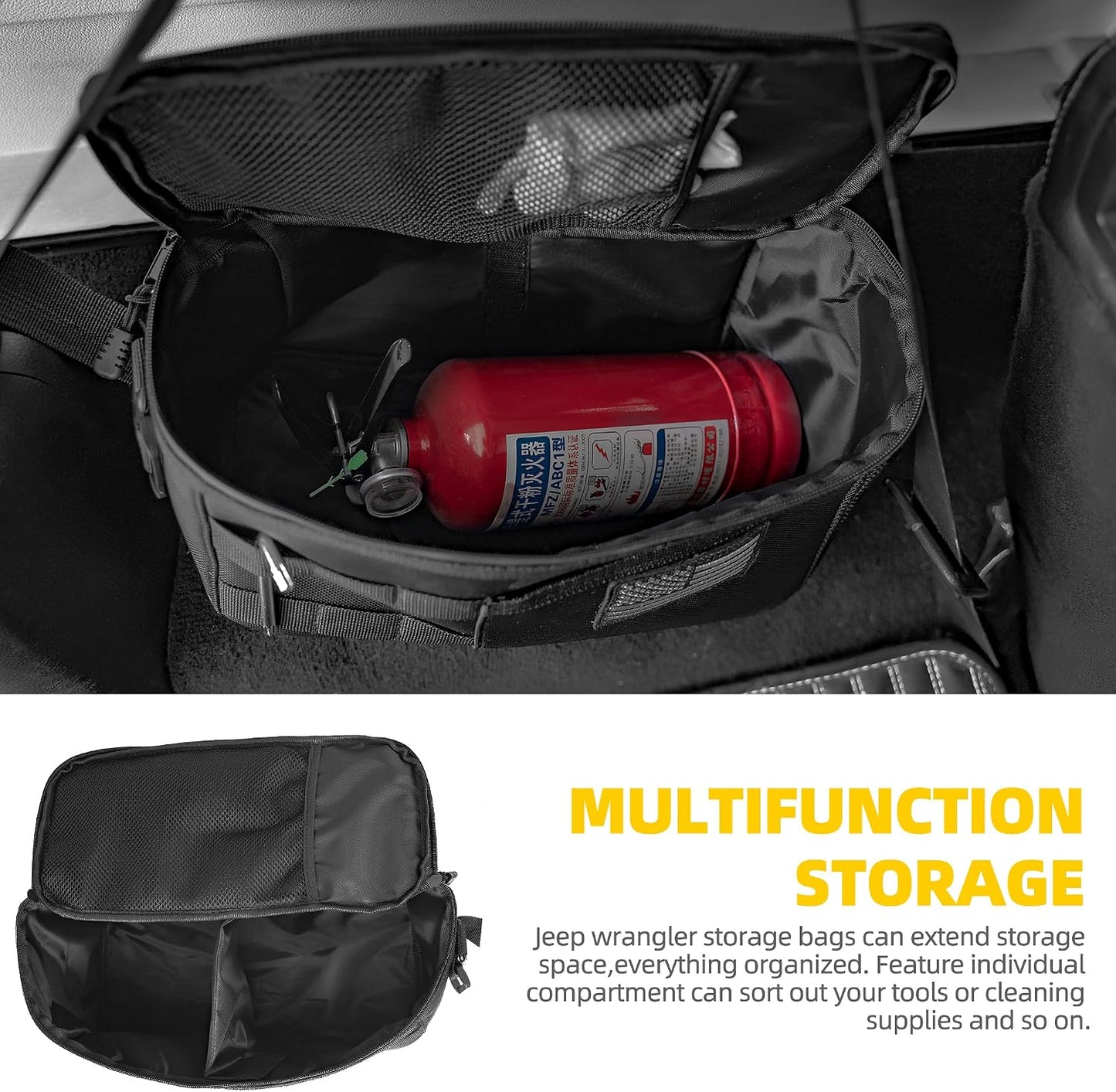 Door Storage Bags Compatible with Wrangler JK TJ LJ & Unlimited 2007-2017 4 Doors Tools Bag Wrangler Storage Bag Trunk Organizer Wrangler Interior Accessories(2-Pack)