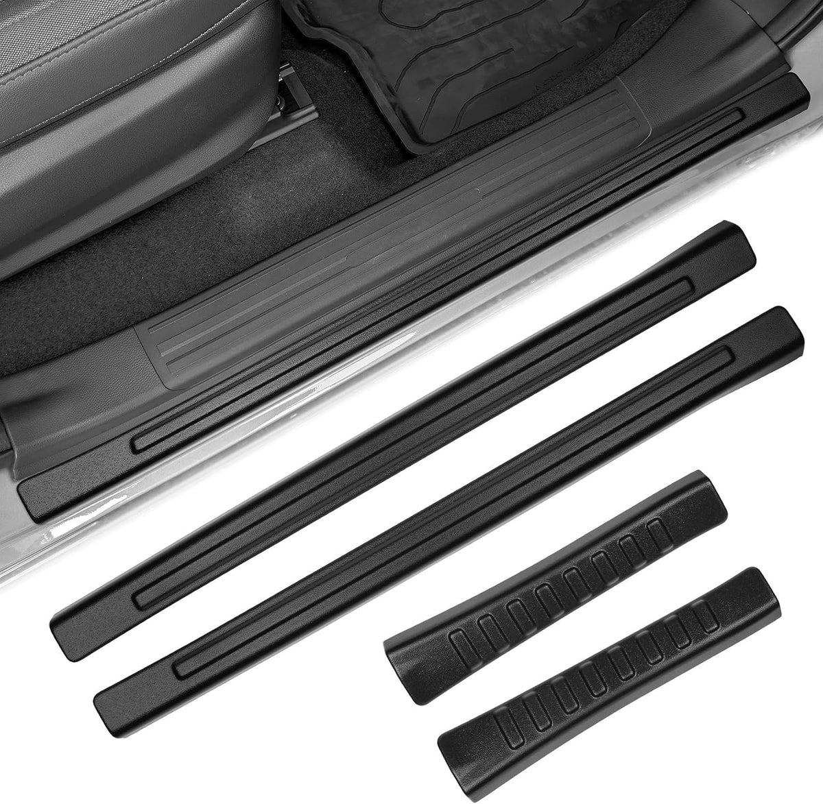 4PCS Door Sill Protector Compatible with Subaru 2024-2026 Crosstrek Impreza Accessories Matte Black ABS Plastic Material Automobile Door Entry Guards