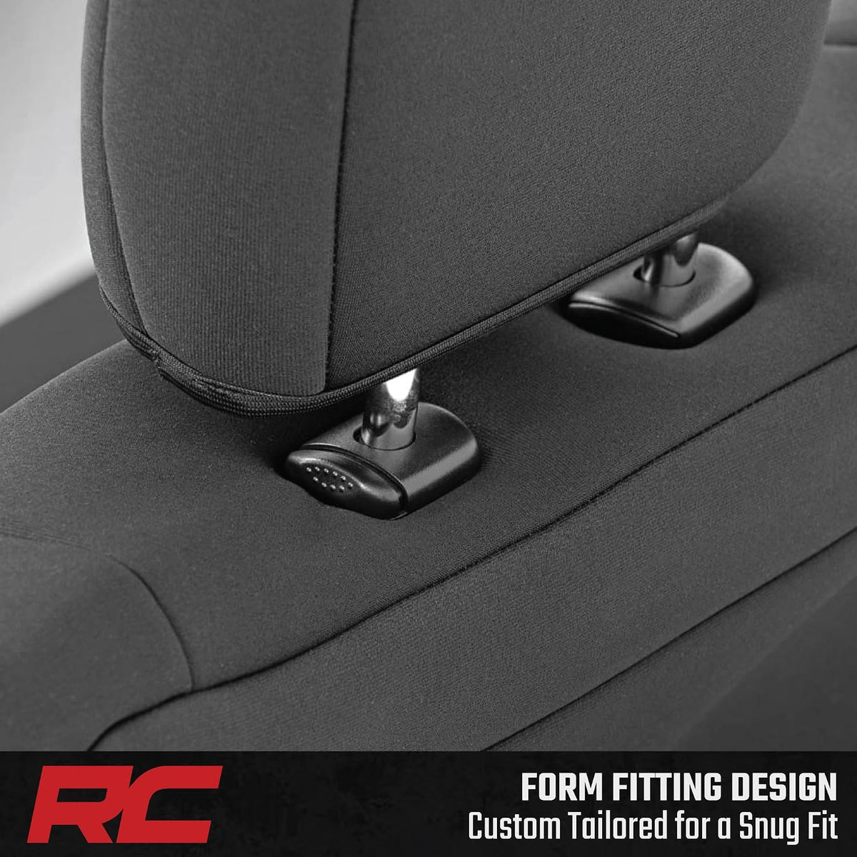 Rough Country Neoprene Front & Rear Seat Covers for Ford F-150, Lightning, F-250 & F-350 (2015-2026) Crew Cab w/Front Bucket Seats & Rear 60/40 Split