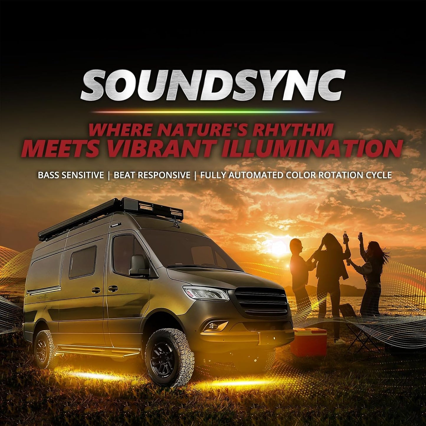 OPT7 Aura Pro RGB Aluminum RV Underglow Lights with App & Remote Control | Multicolor Music Sync Lighting, Exterior Accent Kit for Motorhome, Outdoor Camper Accessories, 12V Waterproof Rigid LED Bar