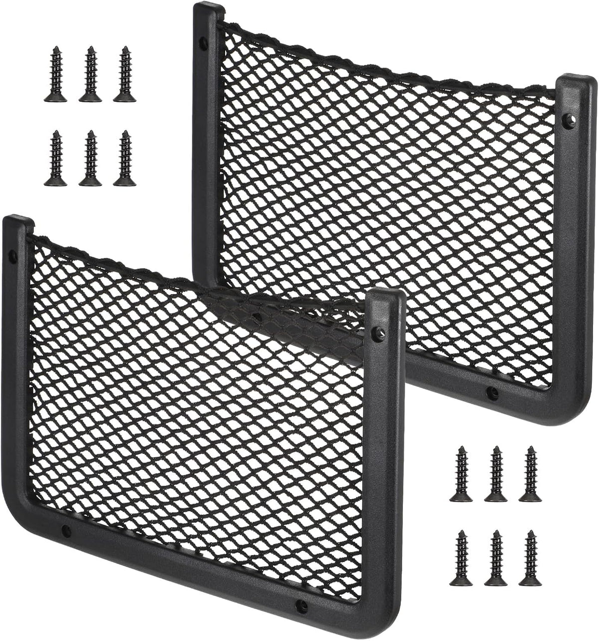2 Pcs Framed Storage Net Pocket, 12 x 8 Inch Car Storage Net