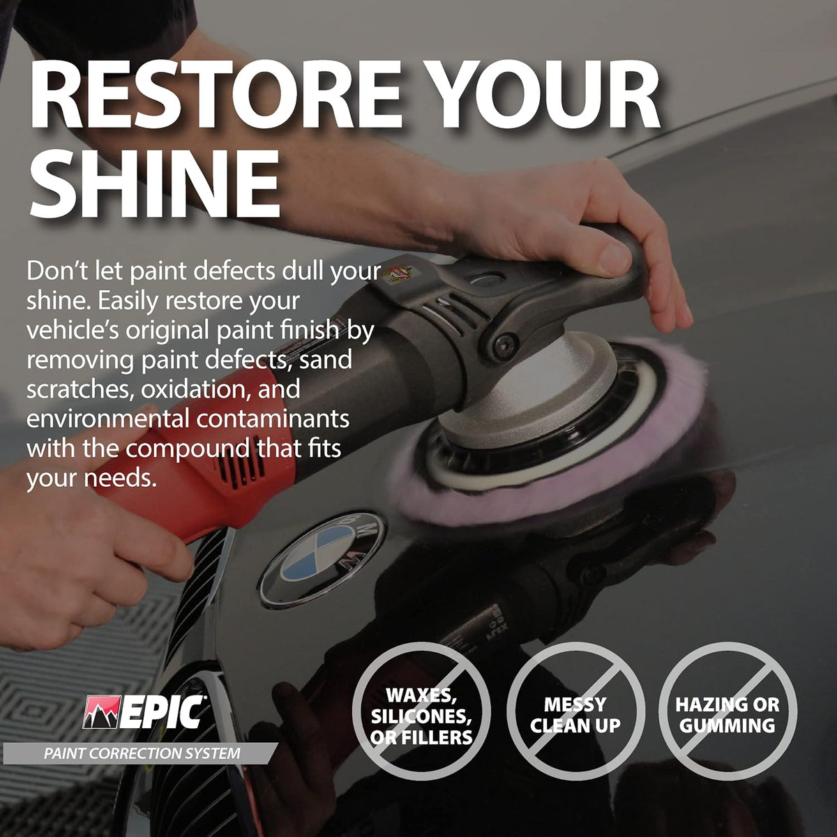 Malco Epic Paint Correction Kit, Heavy-Duty, Medium-Duty & Finishing Polish