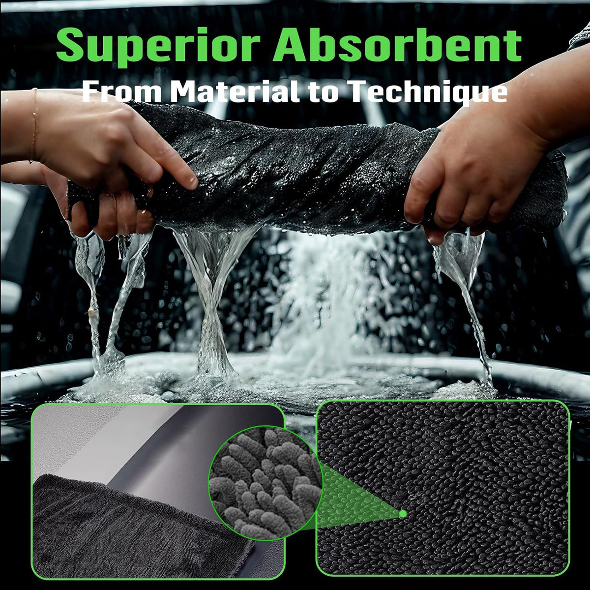 Deedlite Bath Wipes Shower Cleaning Cloths, Premium Car Drying Towel | Ultra Absorbent Twisted-Loop Design| Microfiber Towel for Car, Shower Cabin, Household