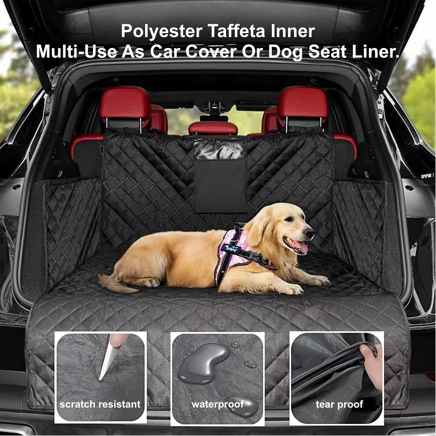 Padded Windshield Sun Shade Hood Cover Universal Fit Sedan SUV | Waterproof Windshield, Driver Side Window and Engine Hood Shield, All Weather Vehicle Guard Against UV Rays, Snow, Ice, Hail