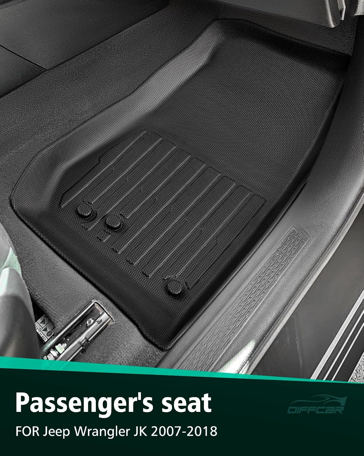 Floor Mats for Jeep Wrangler JK 2007-2018 Unlimited 4-Door (Not JL/2-Door)