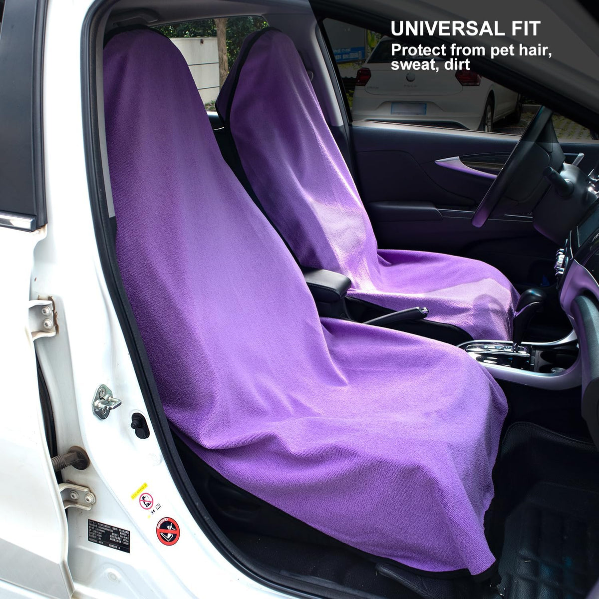 Waterproof Sweating Car Seat Cover for Post Gym Workout, Running, Swimming, Beach and Hiking, Universal Fit Non-Slip Bucket Seat Protector for Cars SUV Trucks, Machine Washable (Purple)