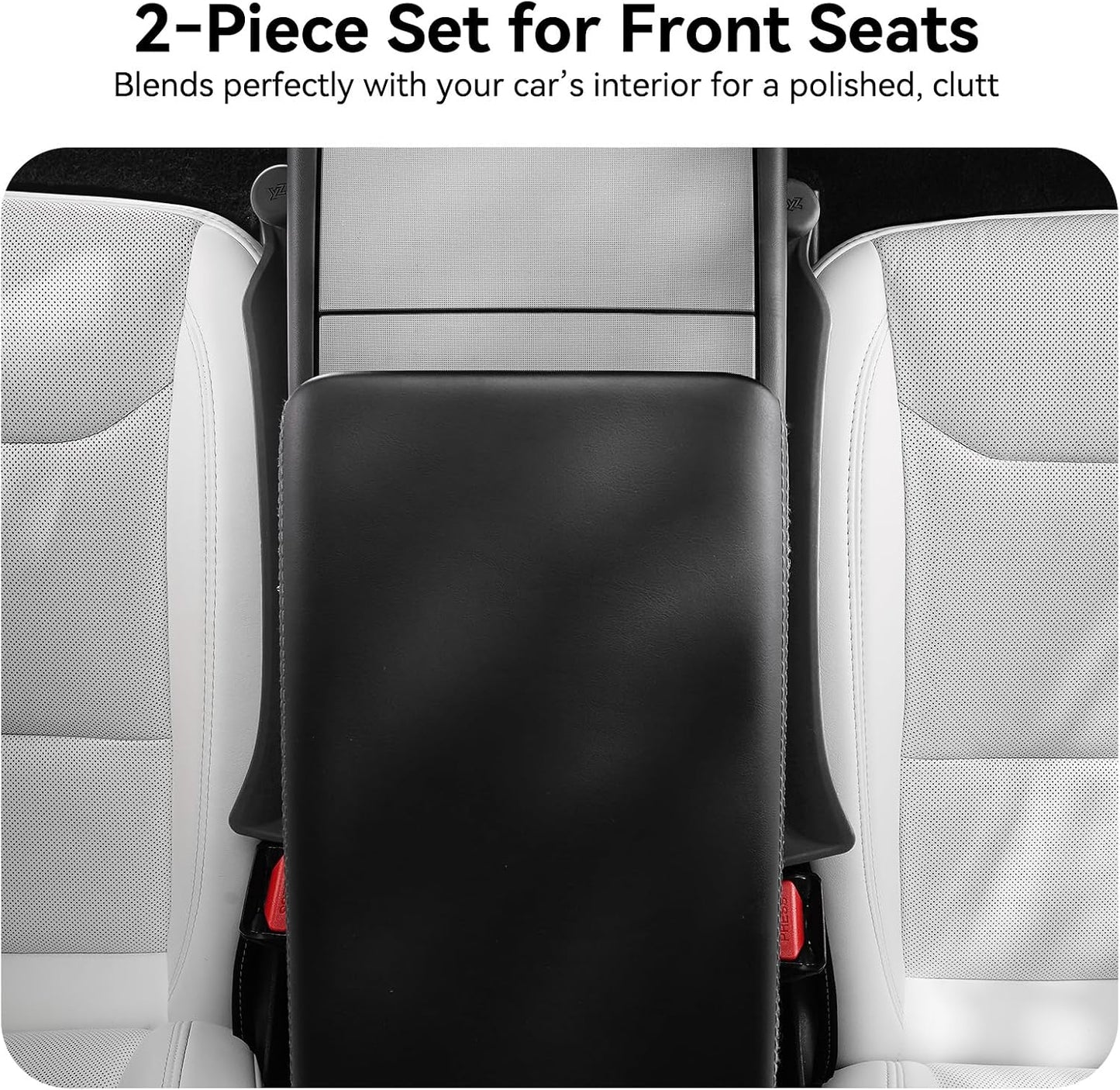 YONZEE Car Seat Gap Filler [2 Pack], Premium Silicone Side Console Organizer with Built-in Emergency Glass Breaker, Universal Fit Automotive Gap Blocker to Prevent Dropping, Car Interior Decor