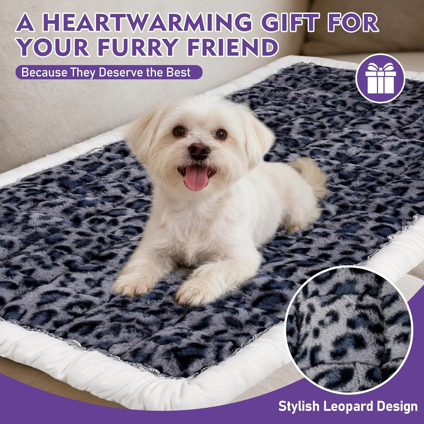Backseat Dog Bed Mat for Car, Non-Slip Scratch-Resistant Dog Car Seat Cover, Soft Thick Pet Travel Cushion, Washable Back Seat Protector Blanket for Cars SUVs Trucks, 53 x 24 Inches