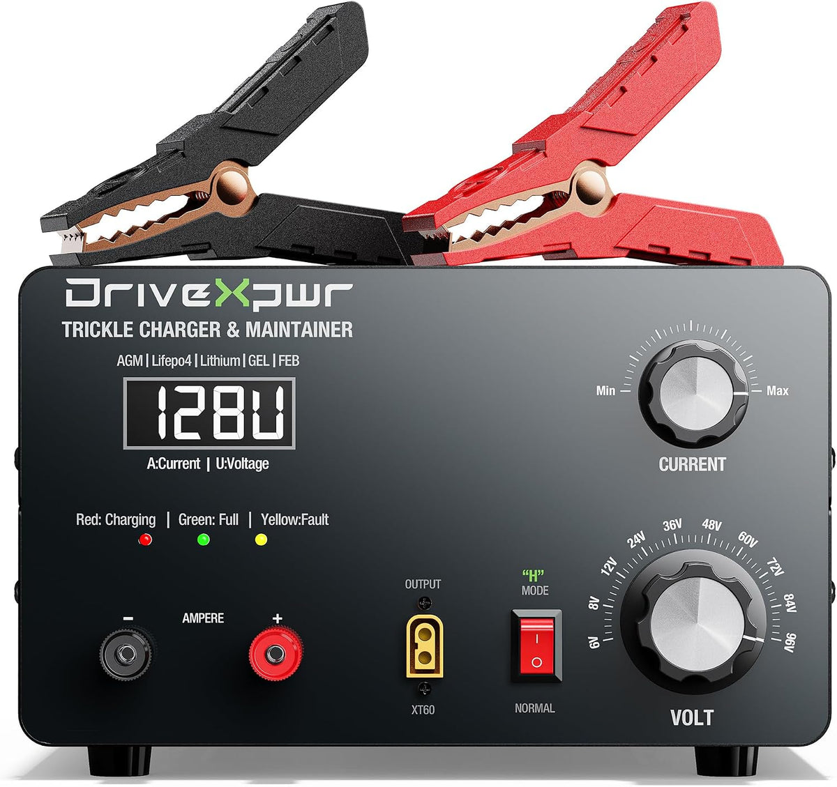 Adjustable Battery Charger 6V 8V 12V 24V,15A Automatic Battery Maintainer,Battery Desulfator Maintainer for Lead-Acid LiFePO4 Lithium,Great Automotive Golf Cart Truck Motorcycle Lawn Mower(X15)