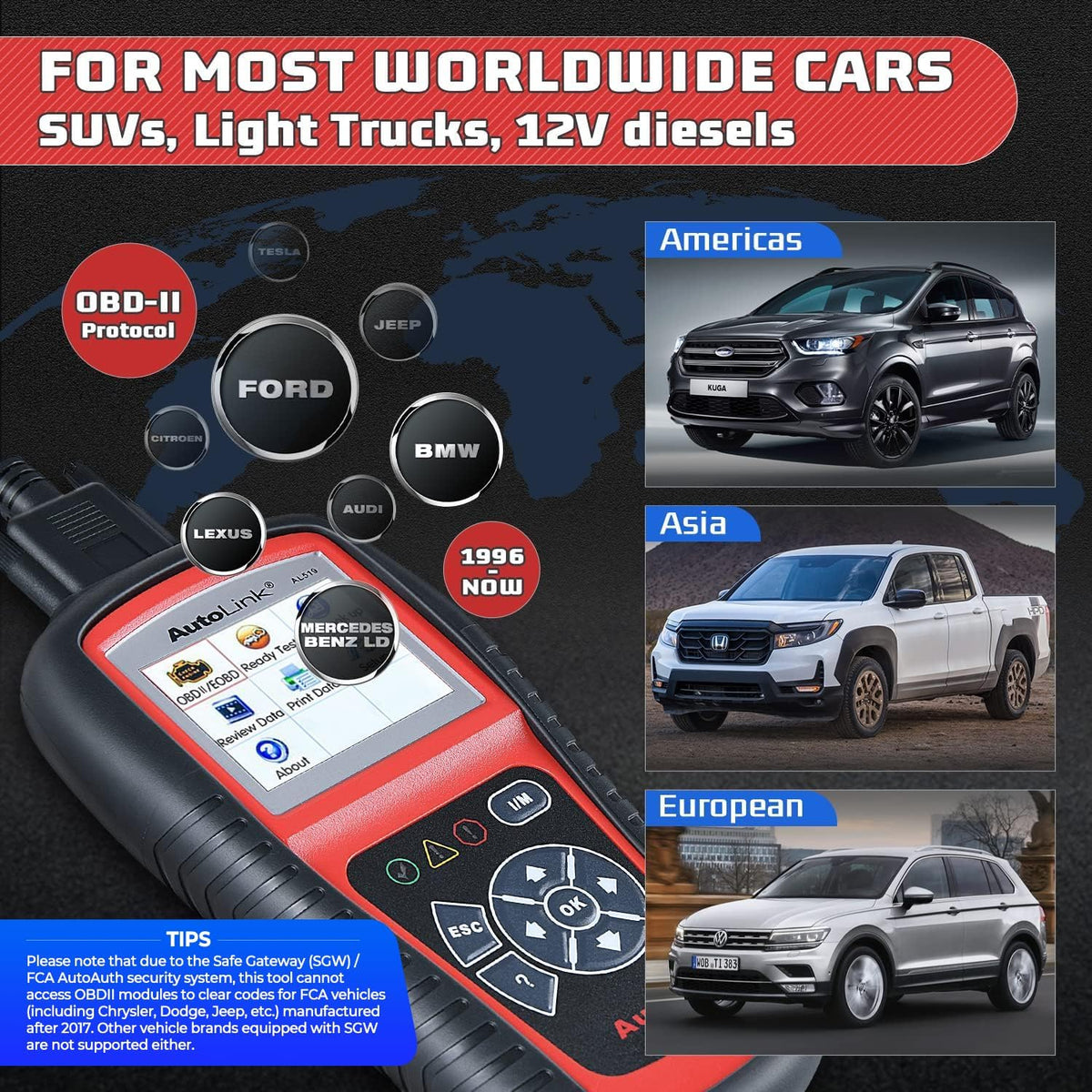 Autel AutoLink AL519 Enhanced Universal OBD2 Scanner Car Diagnostic Tool