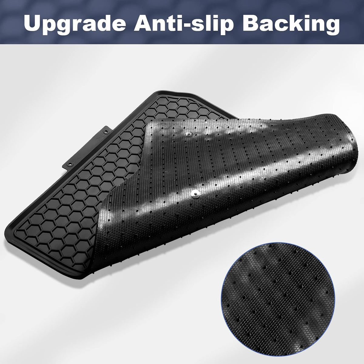 Spurtar for Tesla Model 3 Floor Mats 2017-2026, Automotive Rubber Floor Mat | Car Floor Mats with 3D Extended Edge, Honeycomb Design, Front & Rear All-Weather Protector, 3 Pack Black, Anti-Slip Backing