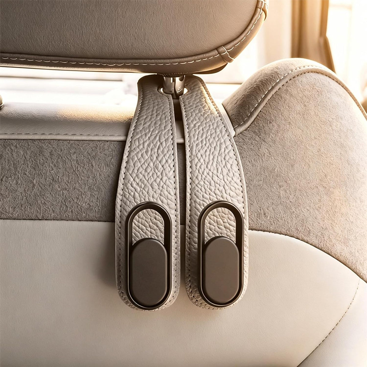 2 Pack Car Seat Headrest Hooks, Gray