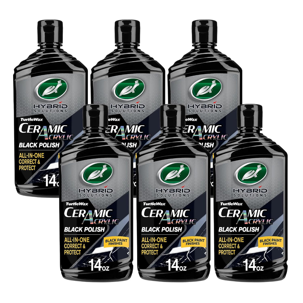 Turtle Wax Hybrid Solutions Ceramic Black Car Polish & Wax, 14 oz. (1 Pack)