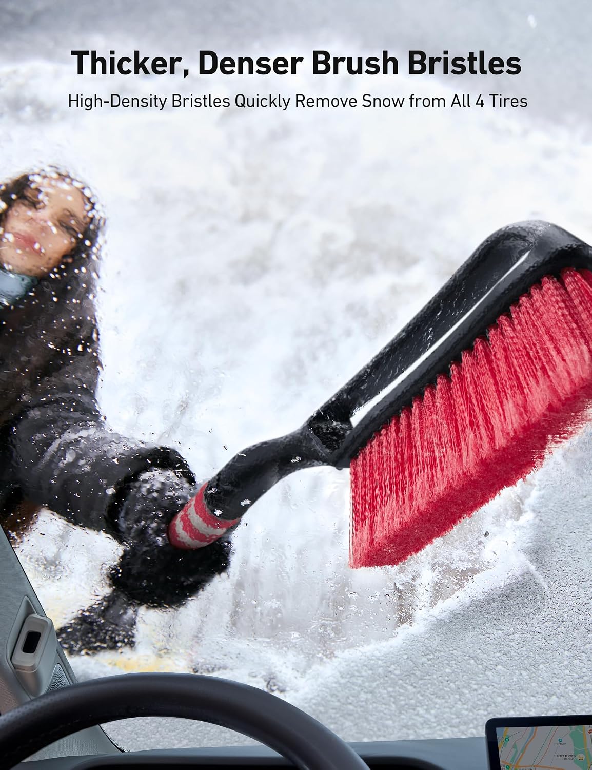 AstroAI 27" 2-in-1 Detachable Snow Brush & Ice Scrapers for Car Windshield