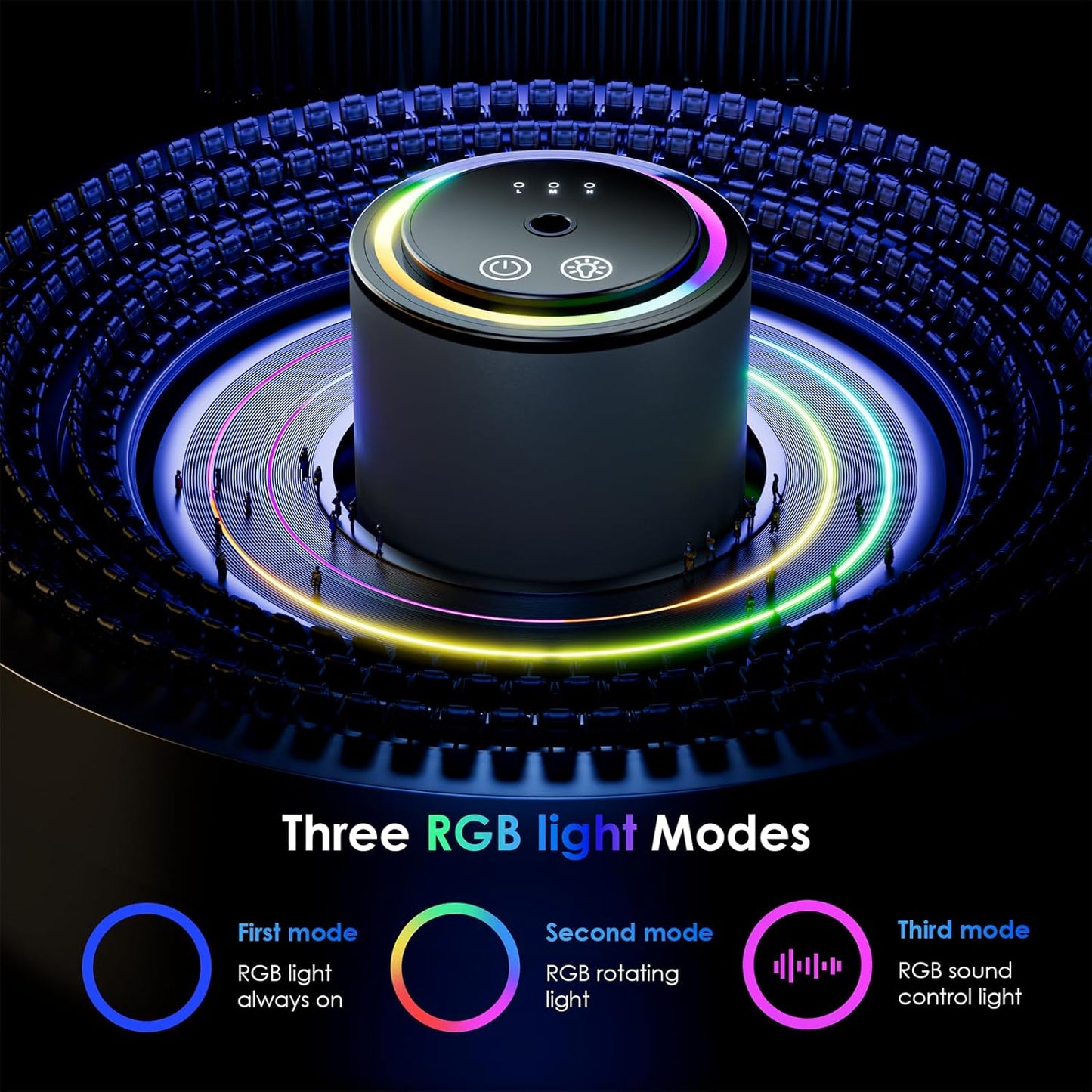 Car Air Freshener Diffuser,Smart Car Air Freshener 150ml Capacity for 6 Months,RGB Music Syncing Light,Auto On/Off,Suitable for Cars,Offices (Cologne)