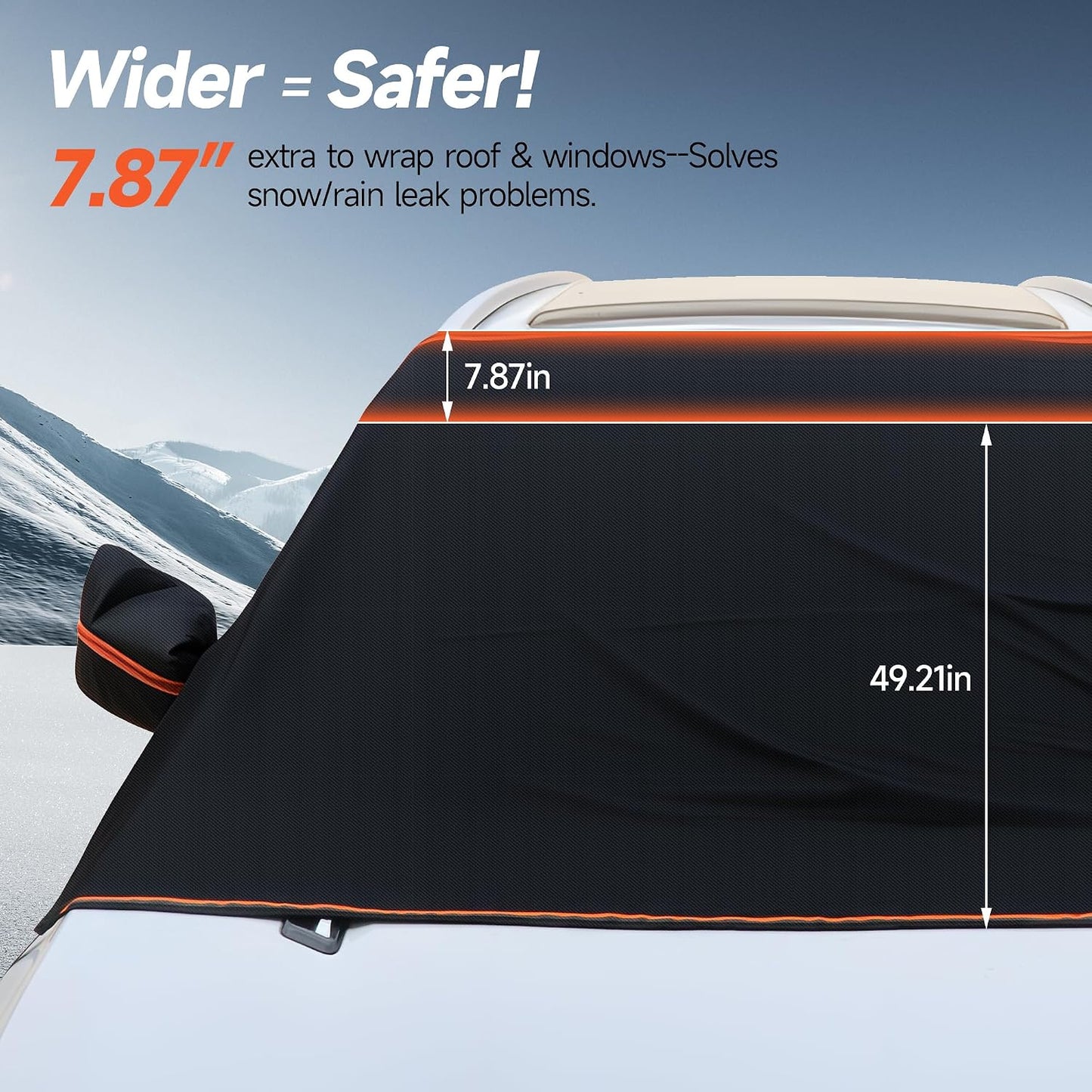 Winter Windshield Covers for Ice and Snow Windshield Frost Cover for Car Heavy Duty Windshield Hail Protector 600D Car Frost and Ice Removal for Truck SUV