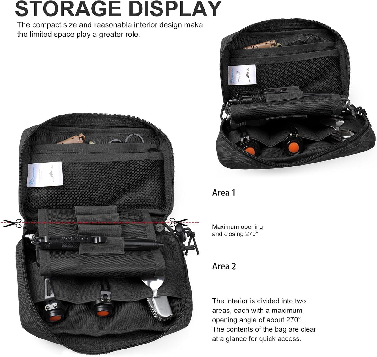 Mardingtop 600D/Cordura Tactical Molle Utility Pouch, Small Military Admin EDC Tool Organizer Bag