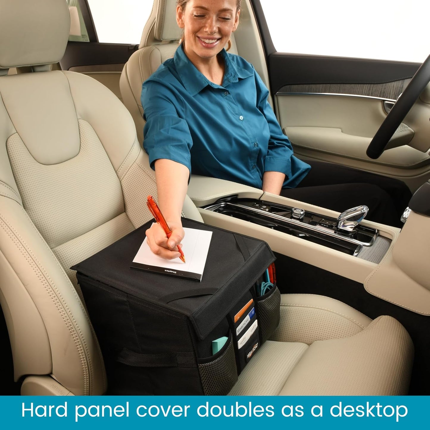 High Road Carganizer Front Seat Car Office Organizer and Mobile Office Work Truck Organizer with Filing Dividers and Desk Top Cover | Front Seat