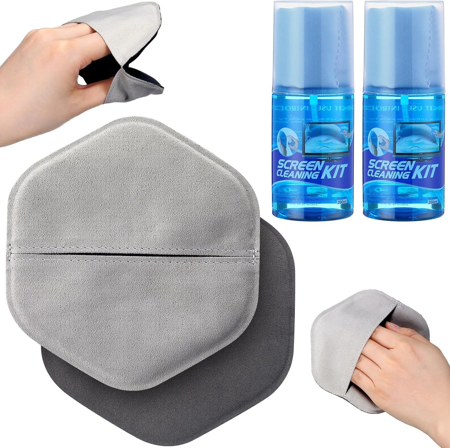 3 Pack Microfiber Screen Cleaner Kit Car Screen Cleaner Spray Laptop Polishing Cloth for Electronics Car Fish Finder Keyboards Eye Glasses Camera Lens Wipes