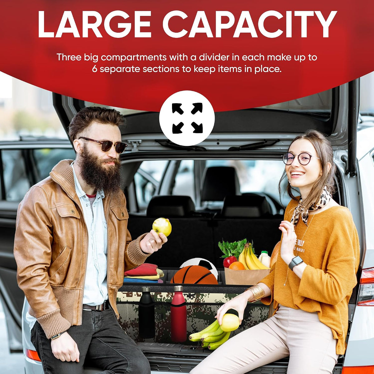FORTEM Trunk Organizer - Foldable Car Organizer & Storage for SUVs & Trucks