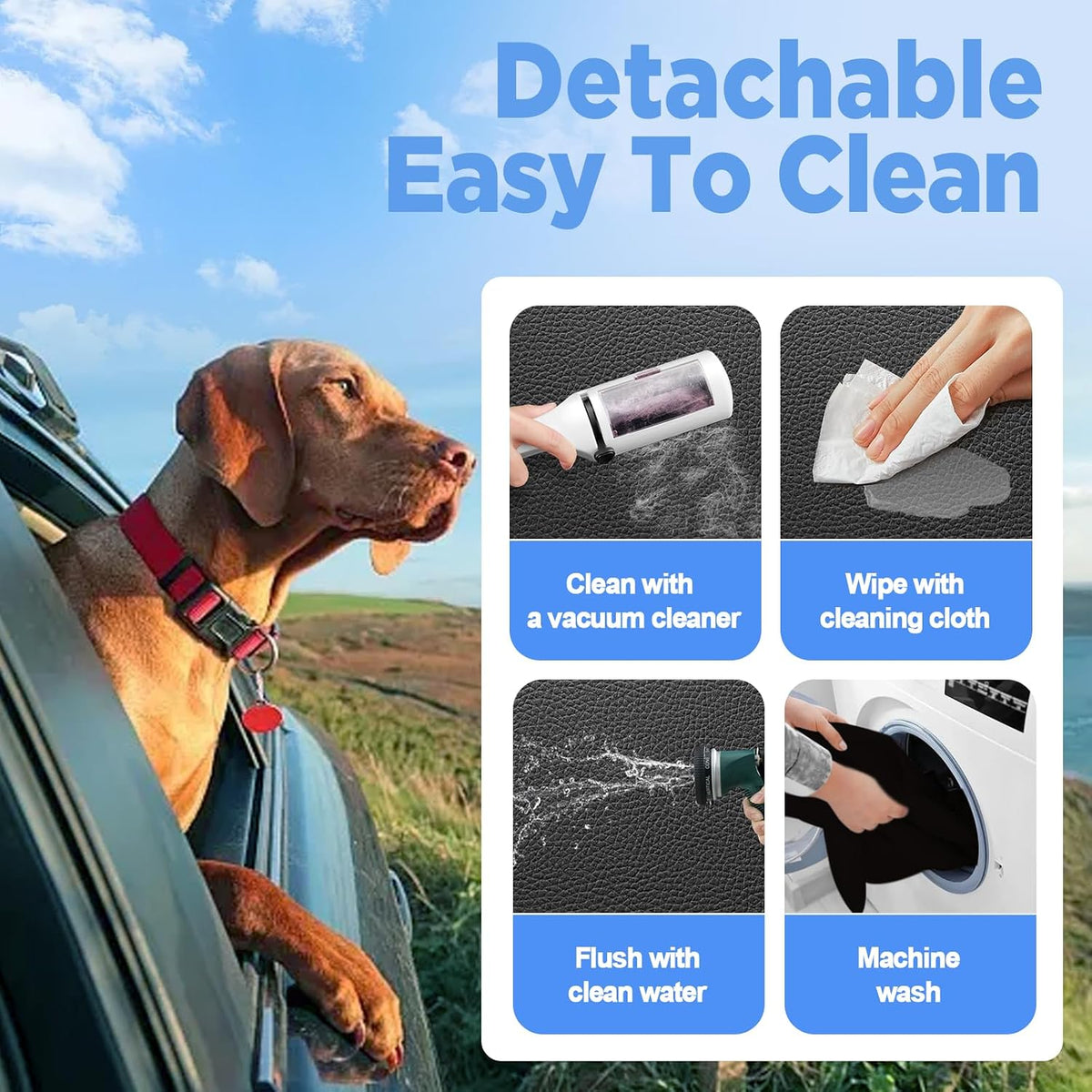 MYJAQI Back Seat Extender for Dogs, Hard Bottom Dog Truck Car Seat Cover