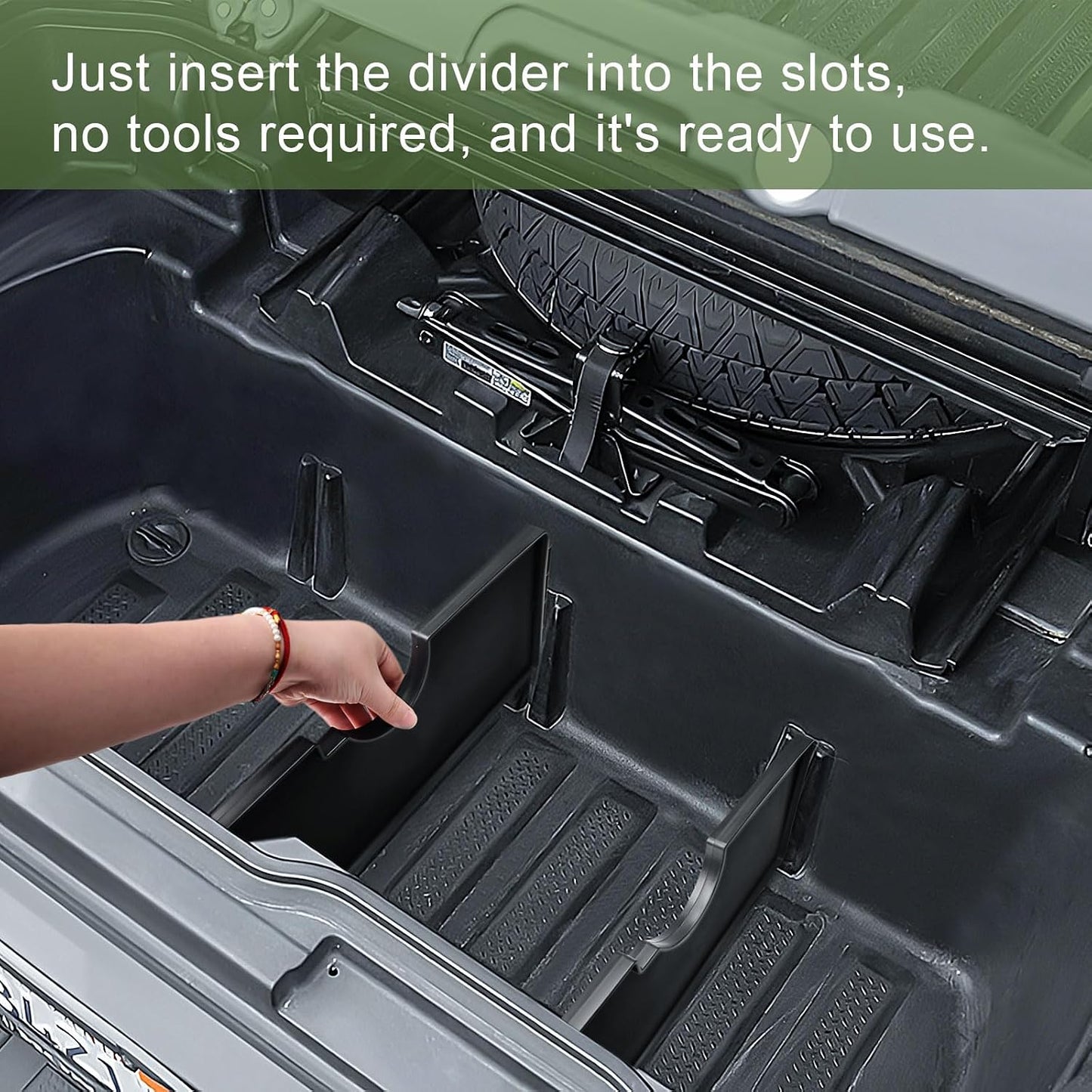 HGWEI Trunk In-Bed Dividers Compatible with 2017-2026 Honda Ridgeline Accessories Trunk Cargo Organizer Tailgate Rear Insert Compartment Tray (3Pcs)
