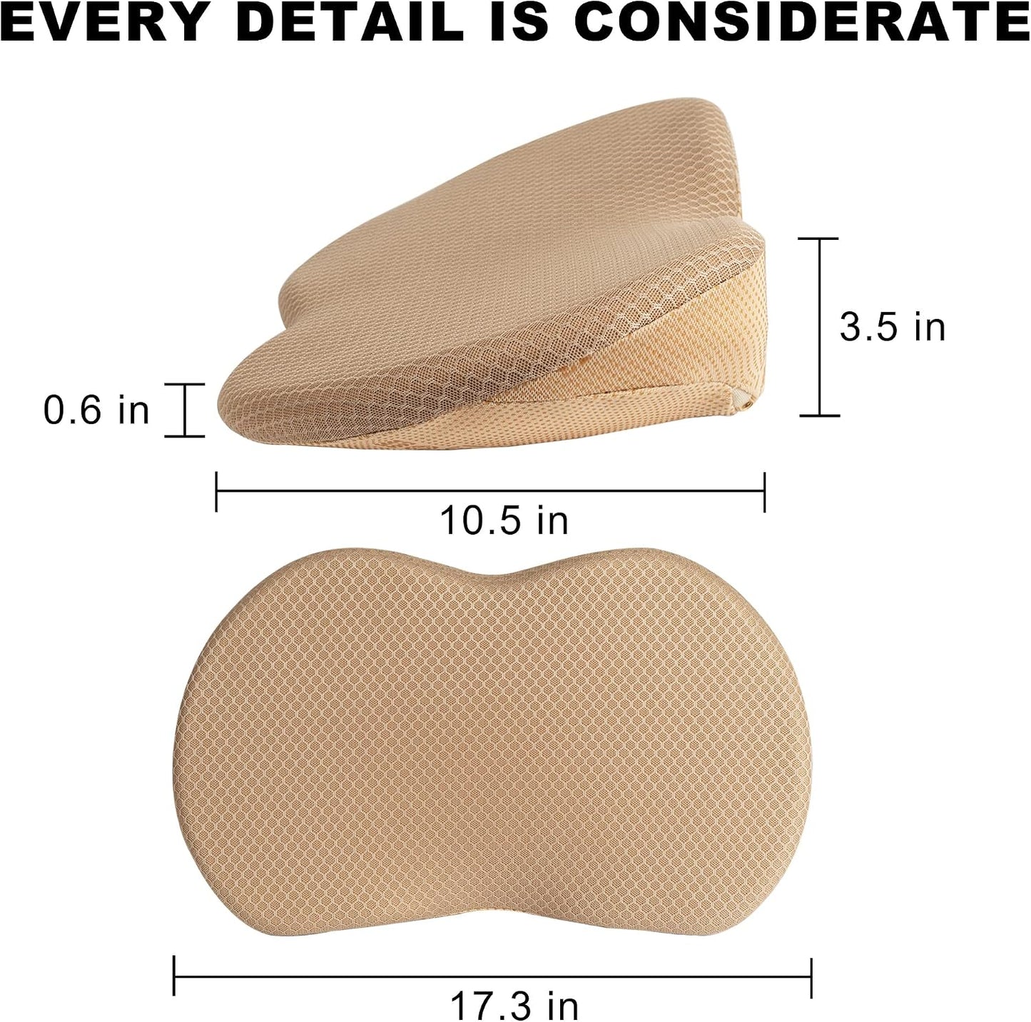 Livtribe Car Seat Cushion - Memory Foam Car Seat Pad - Sciatica & Lower Back Pain Relief - Car Seat Cushions for Driving - Road Trip Essentials for Drivers(Beige)
