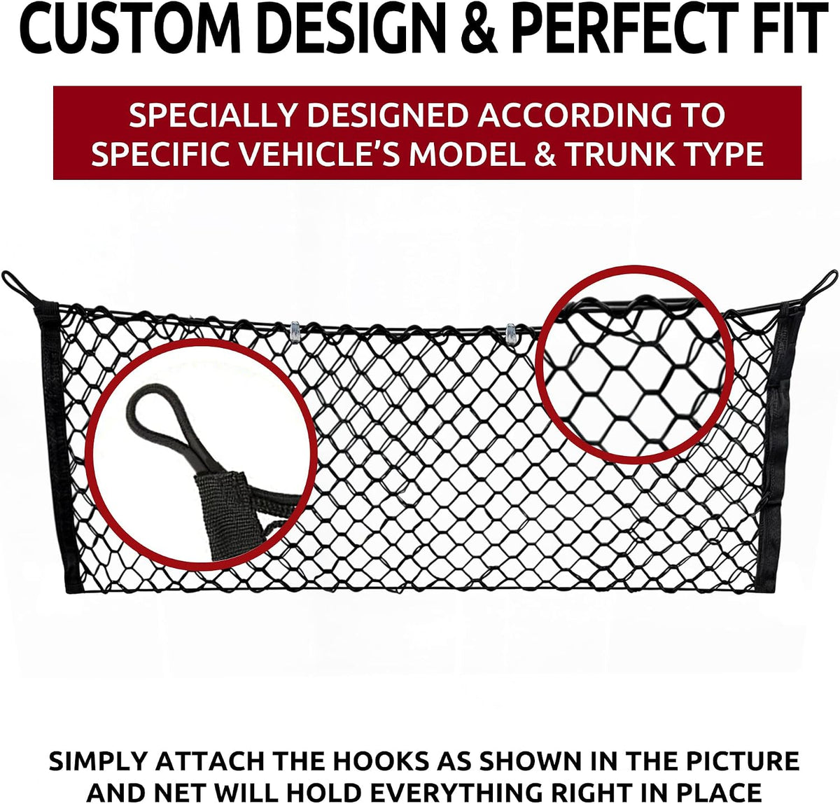 Envelope Style Automotive Elastic Trunk Mesh Cargo Net for Subaru Legacy 2020-2025 - Premium Trunk Organizer and Storage - Luggage Net for Sedan - Car Organizer for Subaru Legacy