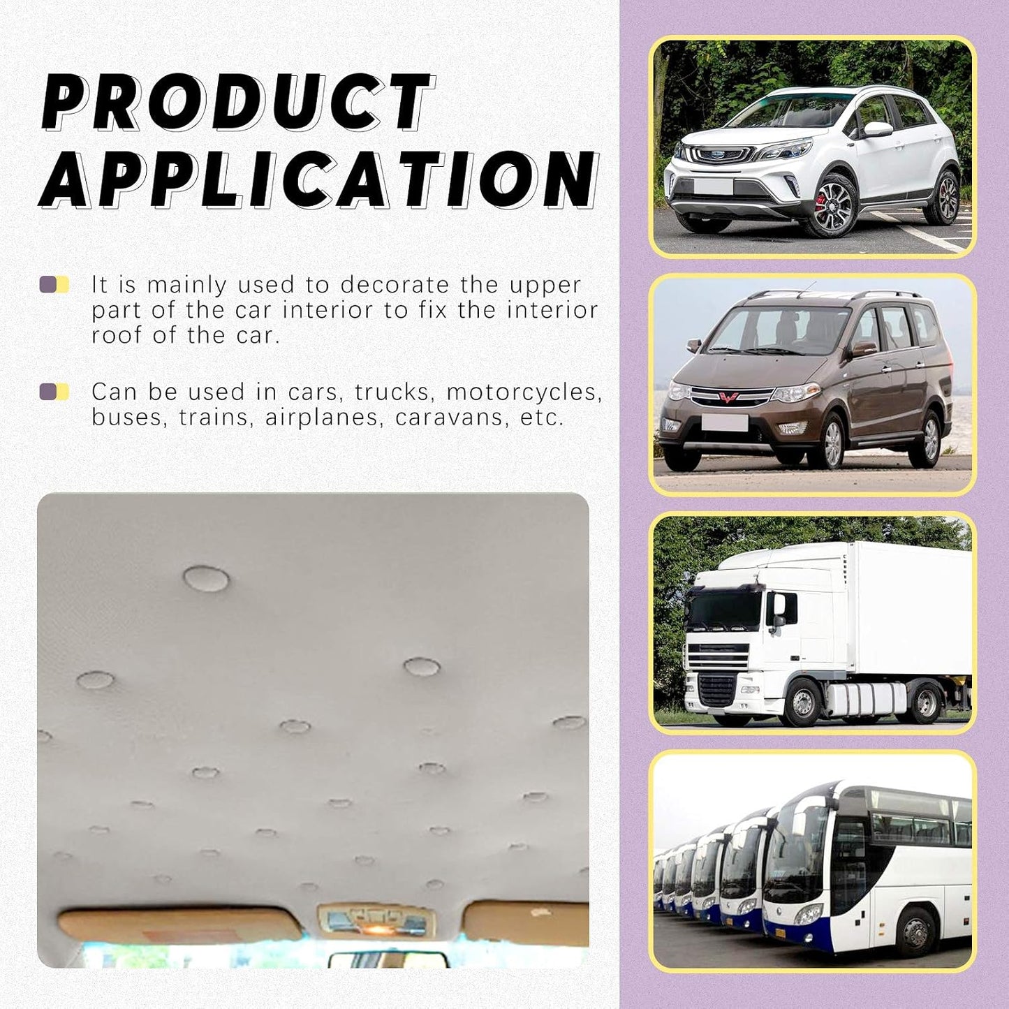 Swpeet 272-Piece Gray Car Roof Headliner Repair Kit with Rivets, Things and Installation Tool, Bed Skirt Pins and Retainer Design for Car Roof Flannel Fixed