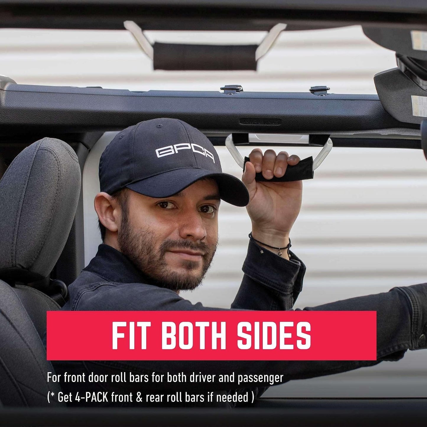 GPCA GP Grip Air Grab Handles Designed for 2024, 2025, 2026 Jeep Wrangler JL, JT & Jeep Gladiator 4xe w/Airbag Compatible - Aero-Grade Aluminum, Patented Foldable Design, Easy Installation