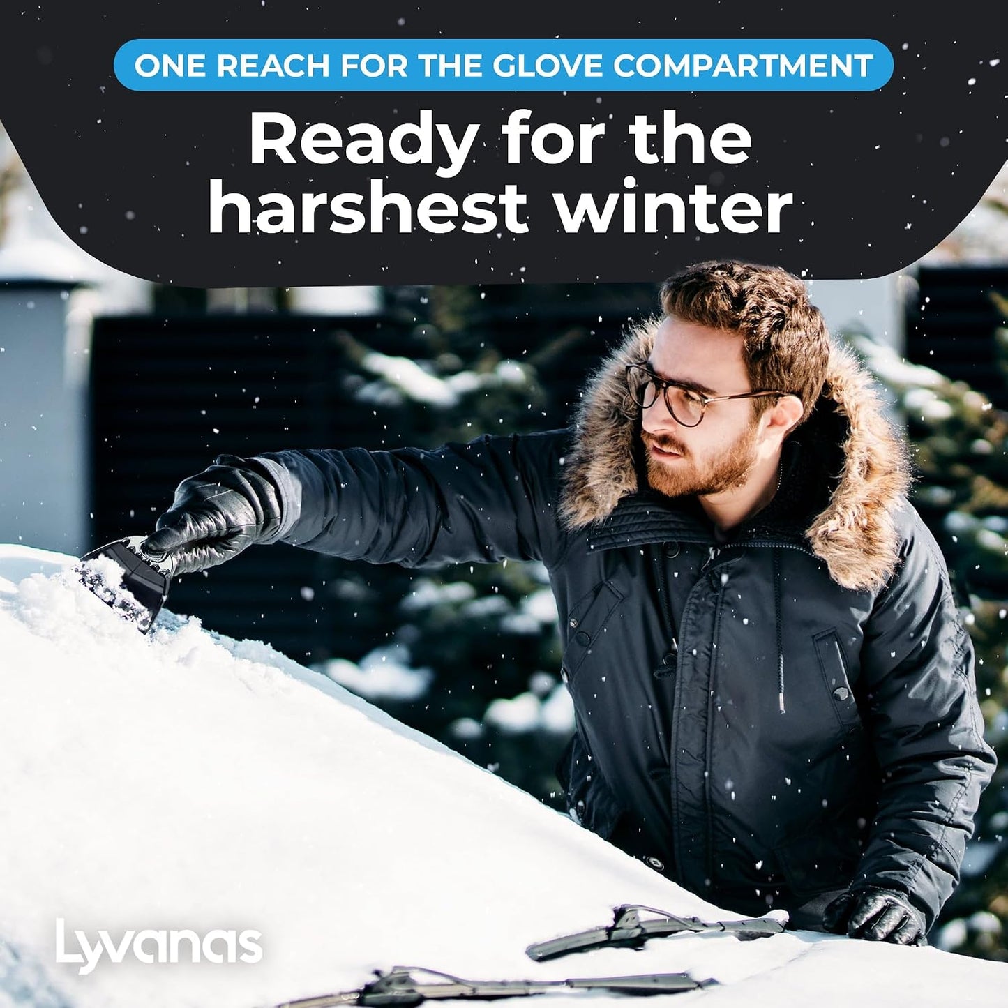 Car Ice Scraper for Car Windshield Test Winner 2026* - Ergonomic Professional Snow Scraper for Car Fast & Strong - Efficient & Safe Windshield Scraper for Ice and Snow