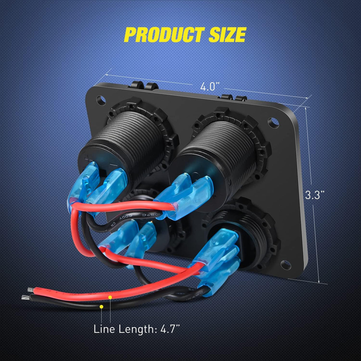 Nilight 4 in 1 ON OFF Charger Socket Panel Dual USB Charger Power Outlet LED Voltmeter Cigarette Lighter Socket LED On Off Rocker Toggle Switch for Truck Car Marine Boats RV, 2 Yeas Warranty