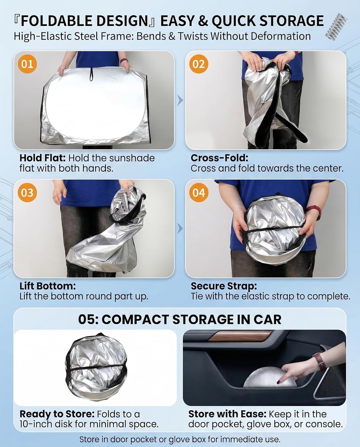 Windshield Sun Shade for Toyota Prius Front Window Shades Cover for 2010-2024 2025 2026 Prius Windshield Sun Visor Protector Car Accessories