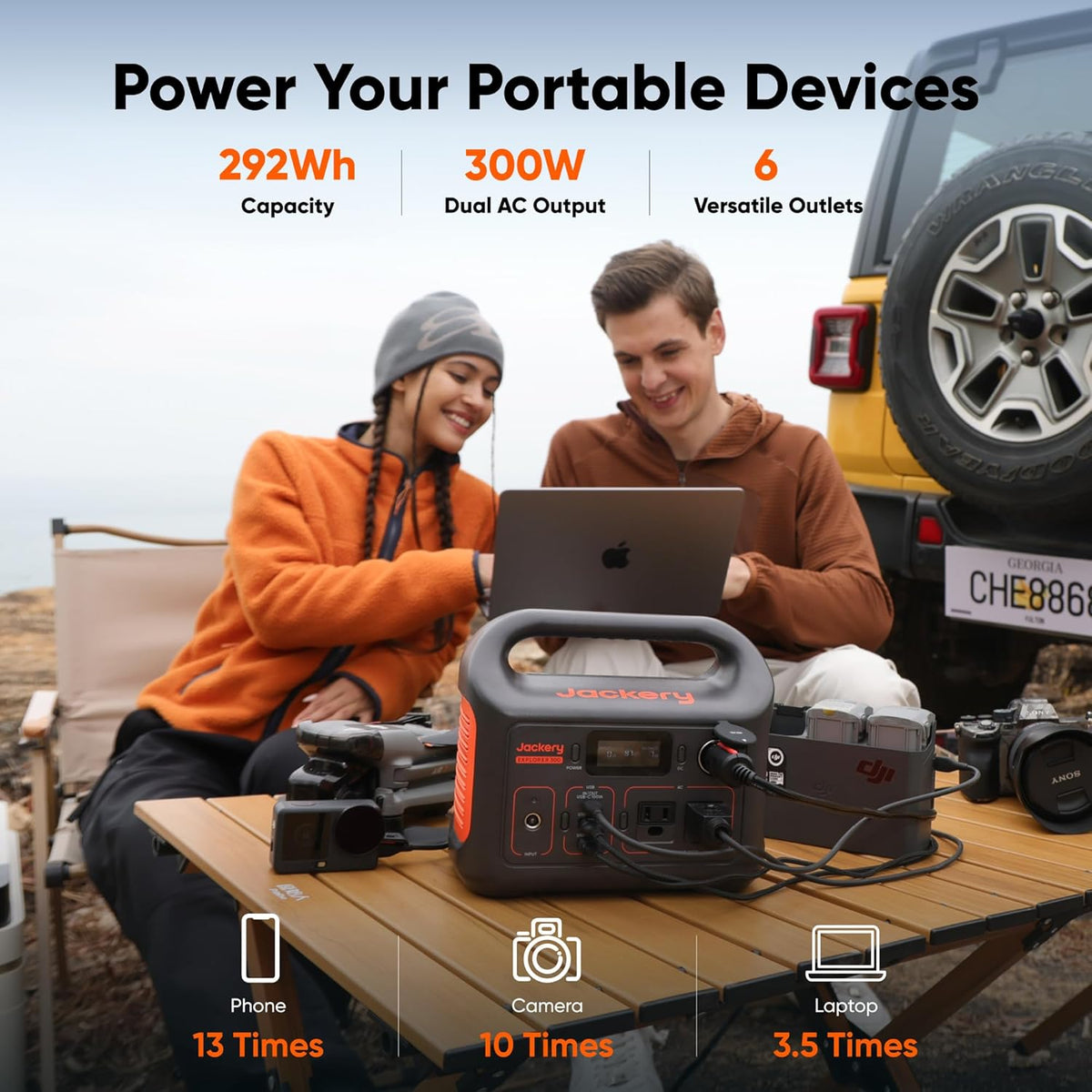 Jackery Solar Generator 300 and 40W Solar Panel,292Wh,300W AC