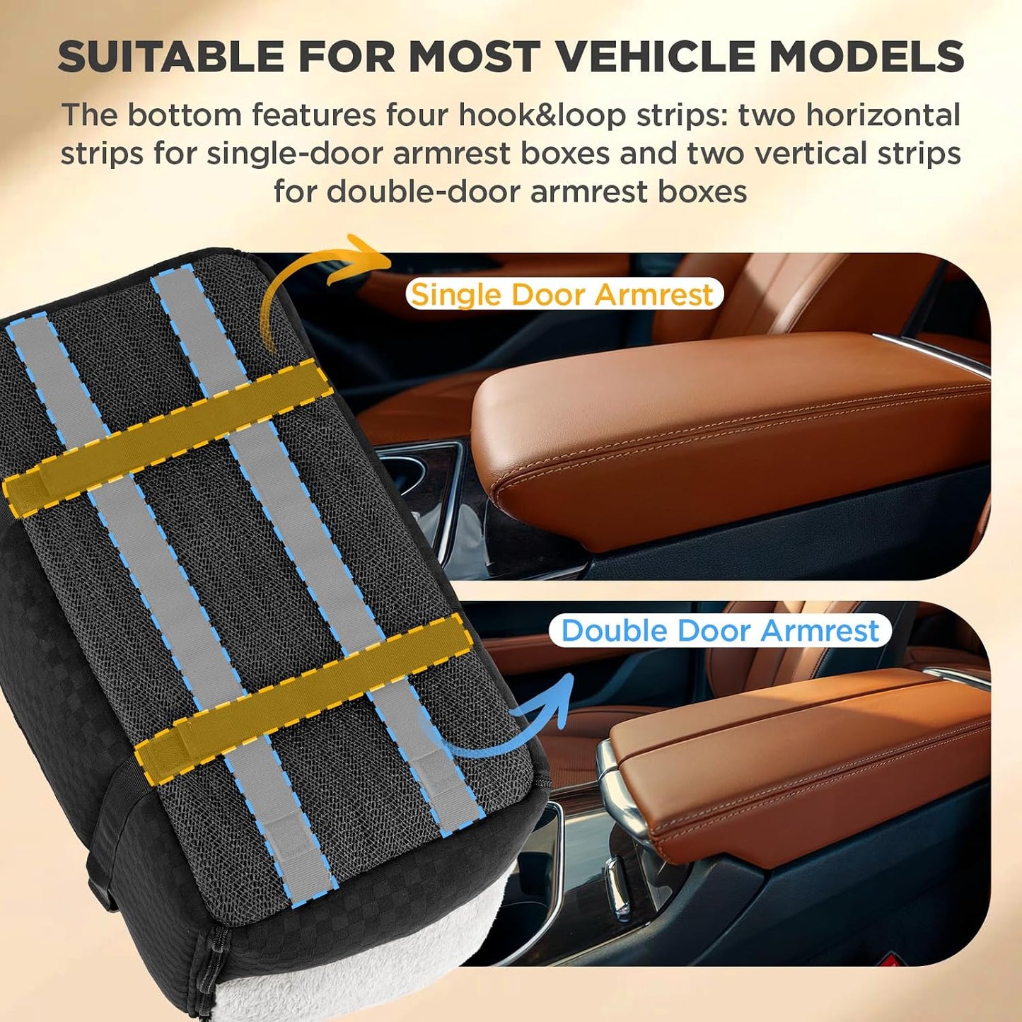BONTHEE Center Console Dog Car Seat for Small Dogs- Anti-Collapse Design with Soft Plush & Sturdy Support Board, Adjustable Safety Leash for Small Dogs & Cats up to 15 lbs