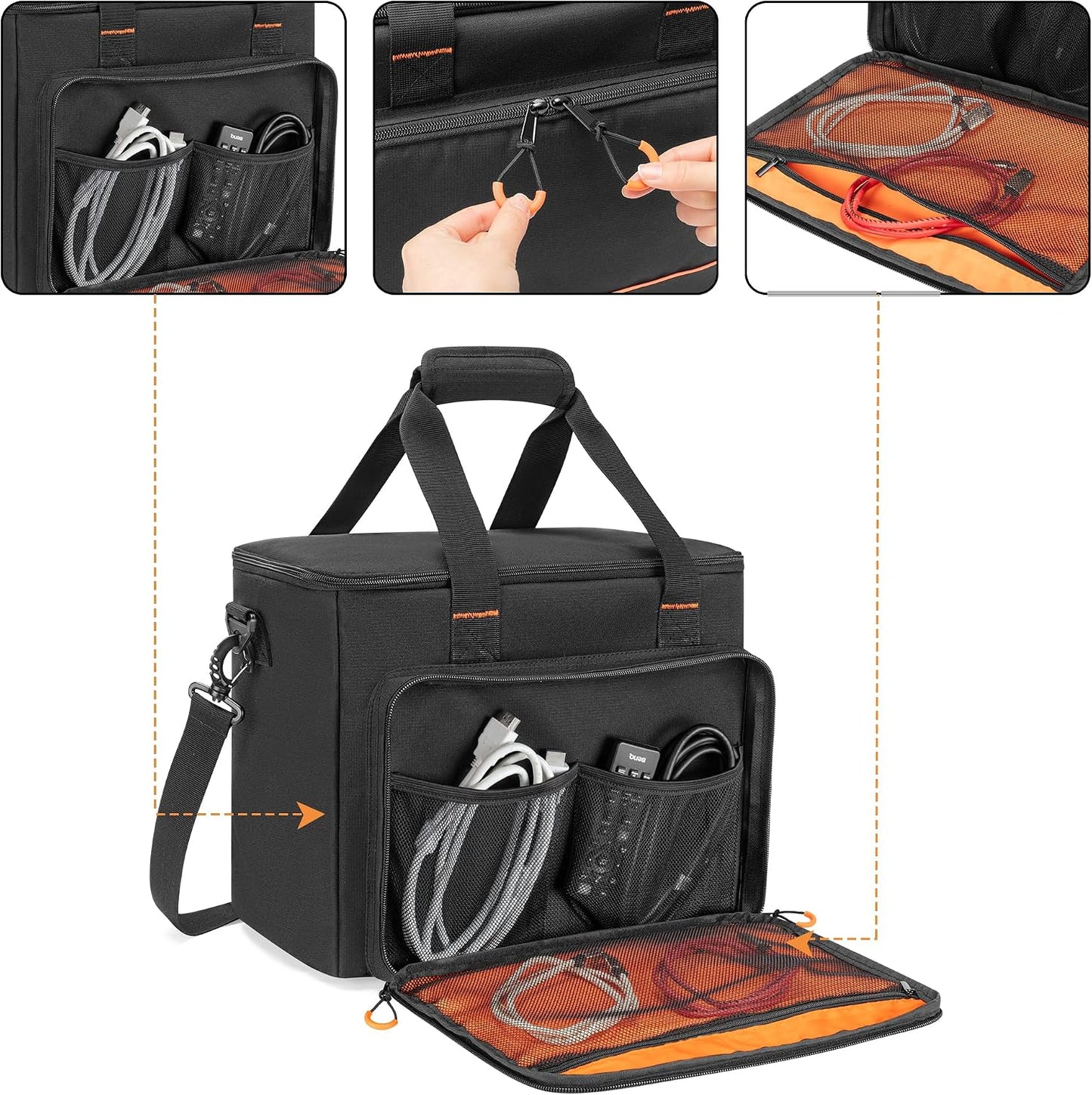 PGmoon 9 Slots Wireless Microphone Case, Travel Bag for Handheld Mic System, Carrying Case for Singing, Karaoke, Party (Patent Design)