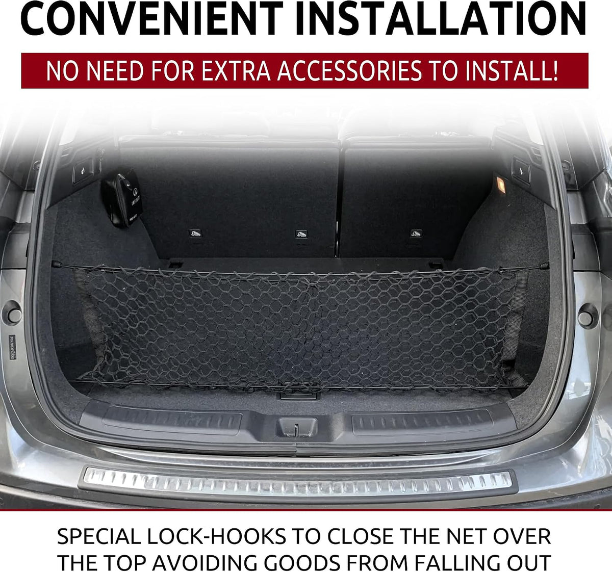 Envelope Style Automotive Elastic Trunk Mesh Cargo Net for Infiniti QX50 2018-2026 - Premium Trunk Organizers and Storage - Luggage Net for Crossover - Best Car Organizer for Infiniti QX55