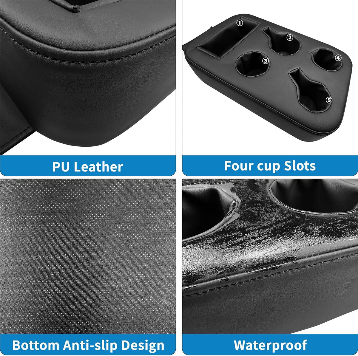 Xaido Car Back Seat Cup Holder, PU Leather Couch Sofa Bed Cup Holder