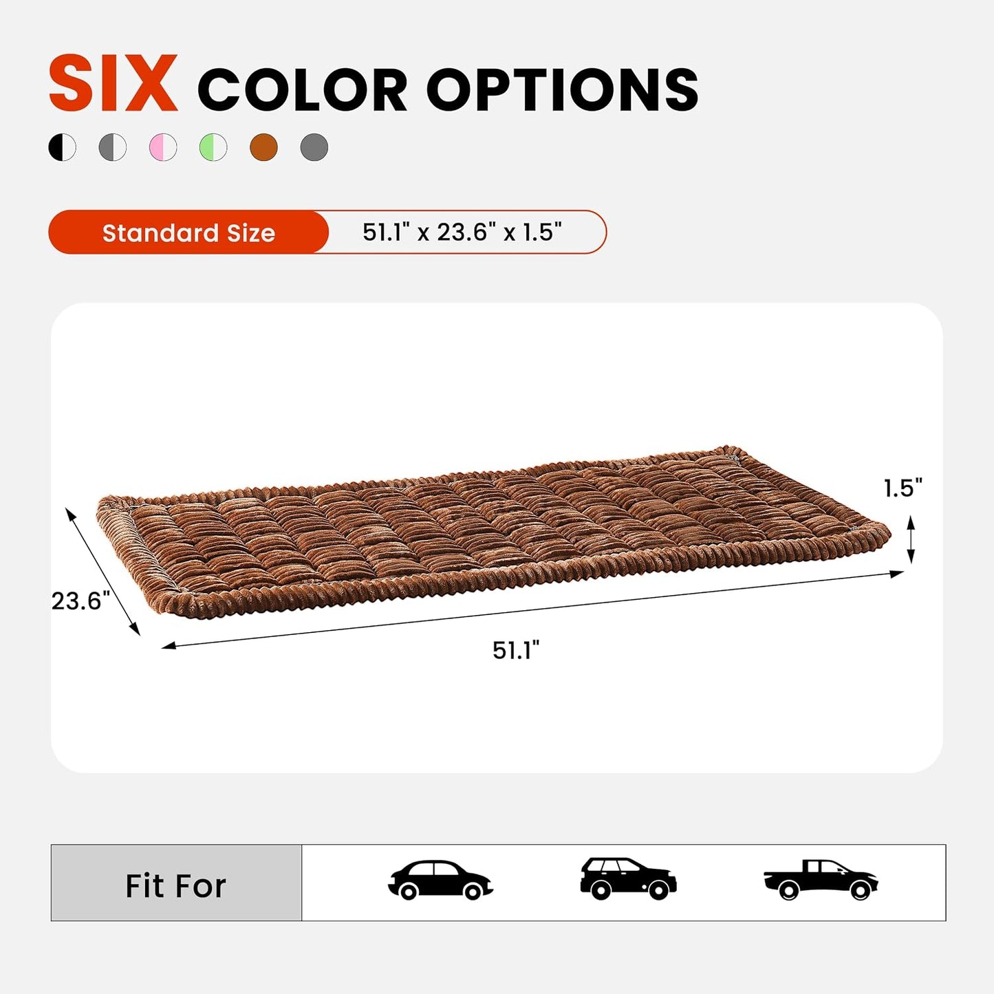 HiPetpy Backseat Dog Bed Mat for Car, Non-Slip Dog Bed for Car Back Seat, Soft & Cozy Dogs Blanket, Washable Travel Pet Mat Seat Protector for Cars, SUVs, Trucks