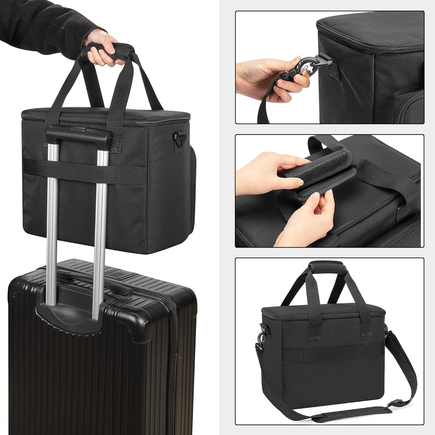 PGmoon 9 Slots Wireless Microphone Case, Travel Bag for Handheld Mic System, Carrying Case for Singing, Karaoke, Party (Patent Design)