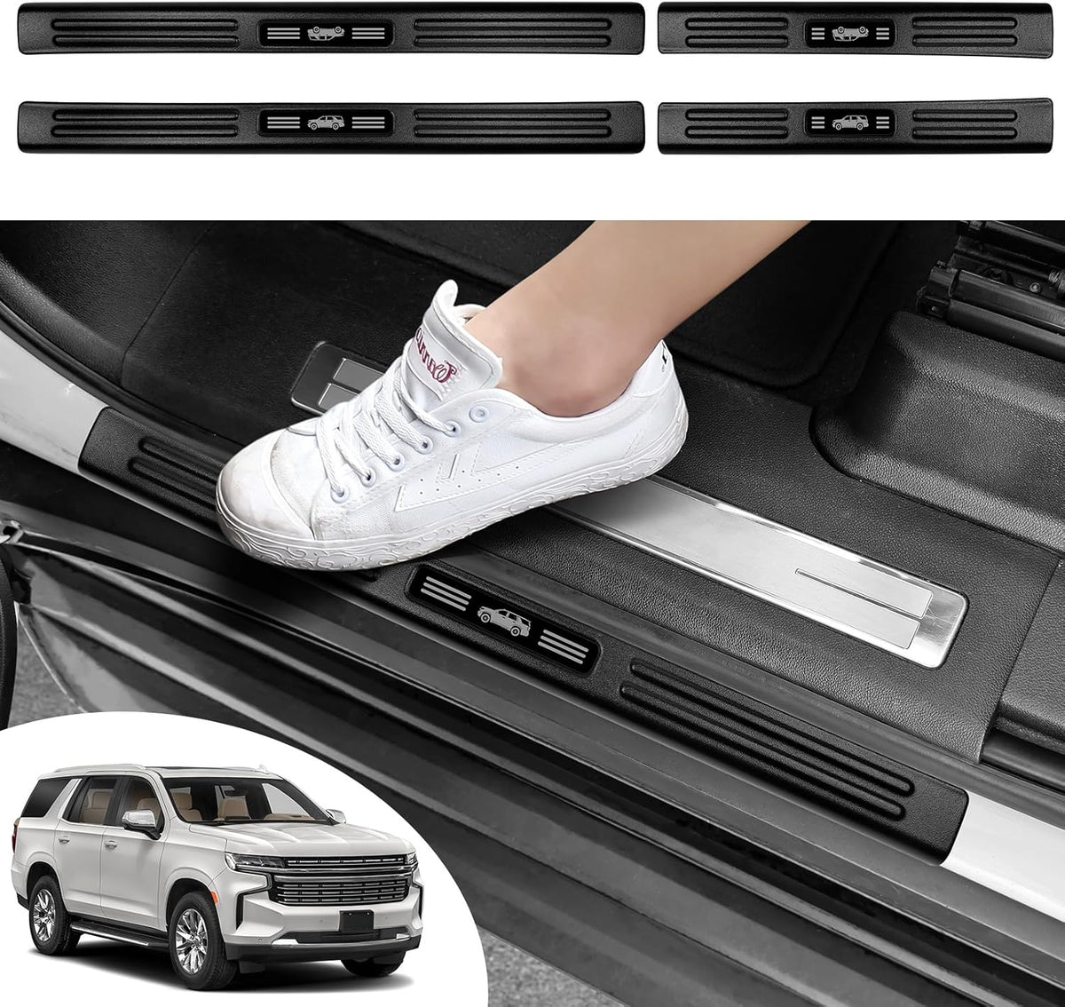4PCS Car Door Edge Guards Door Sill Protector for Honda Passport 2019-2025 2026 Accessories ABS Plastic Material Matte Black Car Door Threshold Protection