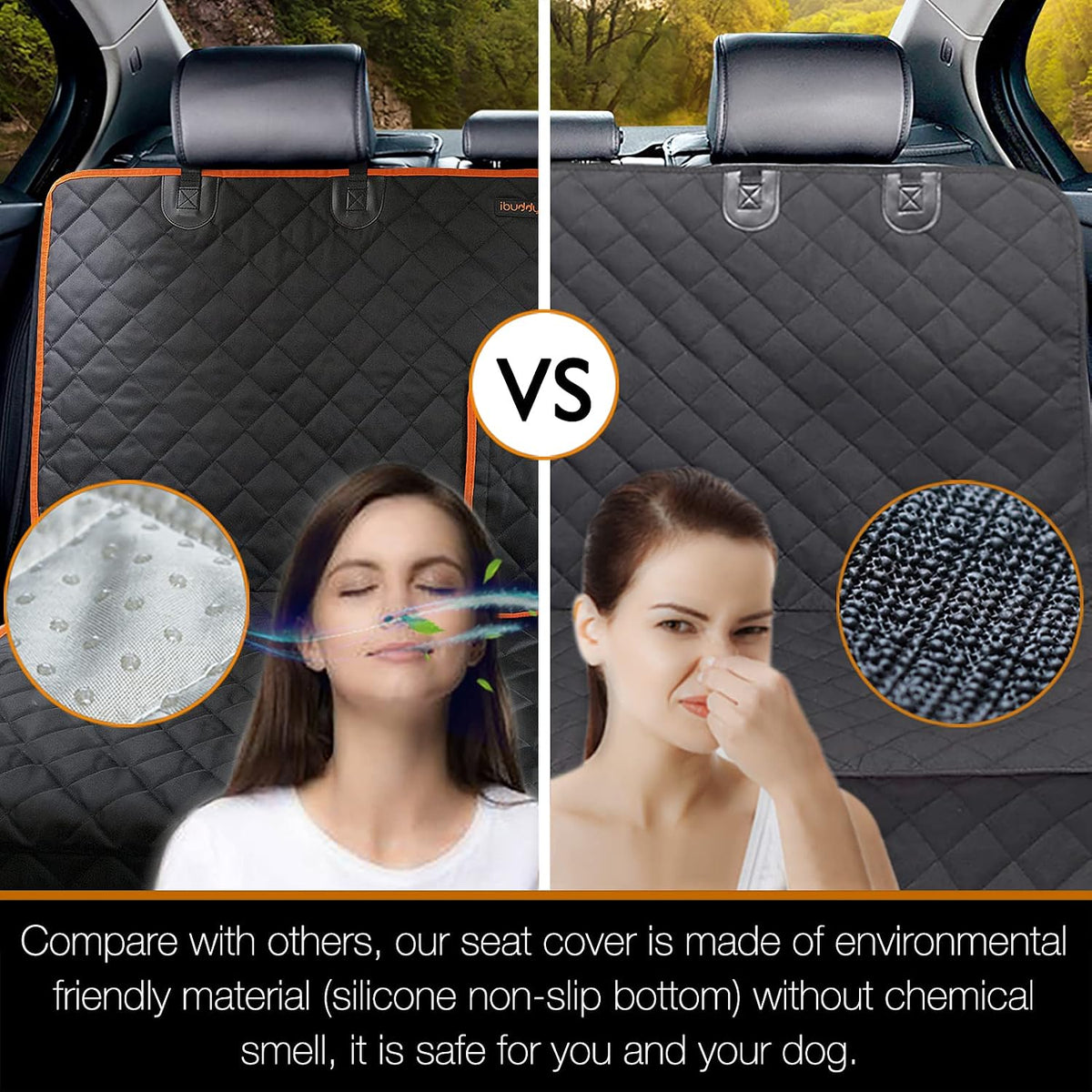 Car Seat Cover Waterproof Back Seat Cover for Kids and Dogs Without Smell Heavy Duty and Nonslip Rear Seat Protector Non Stick Fur Bench Seat Cover for SUV Van Easy to Install Machine Washable