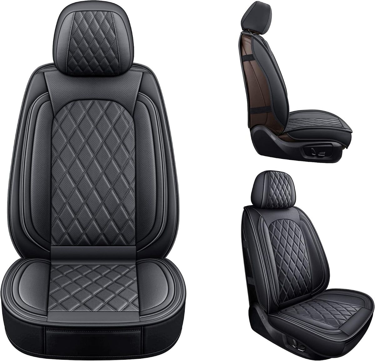 MIROZO Seat Covers Full Set, Leather Car Seat Covers for Sedan SUV Truck