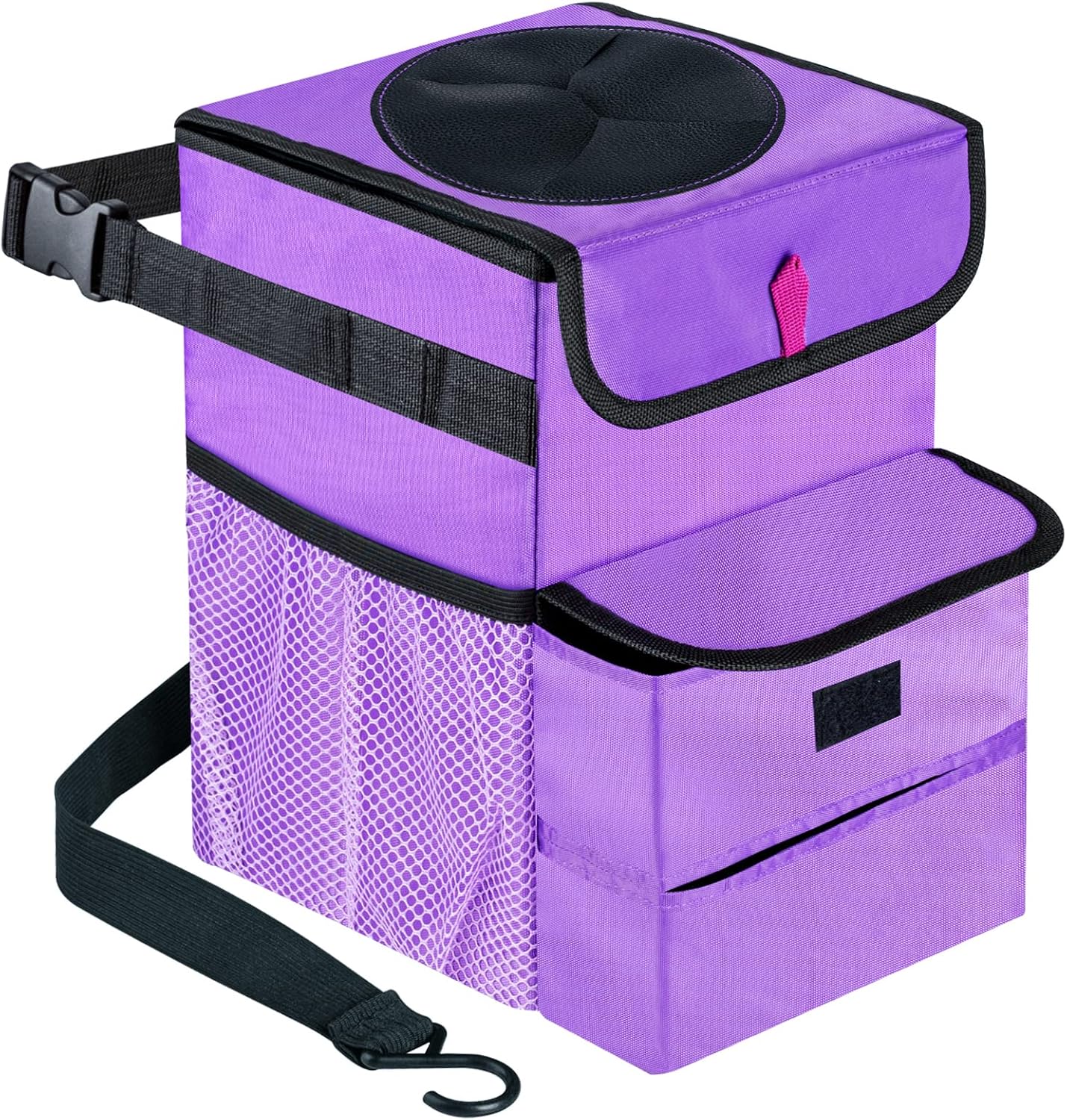 Car Trash Can Foldable Garbage Bin Leakproof 3 Gallons Purple