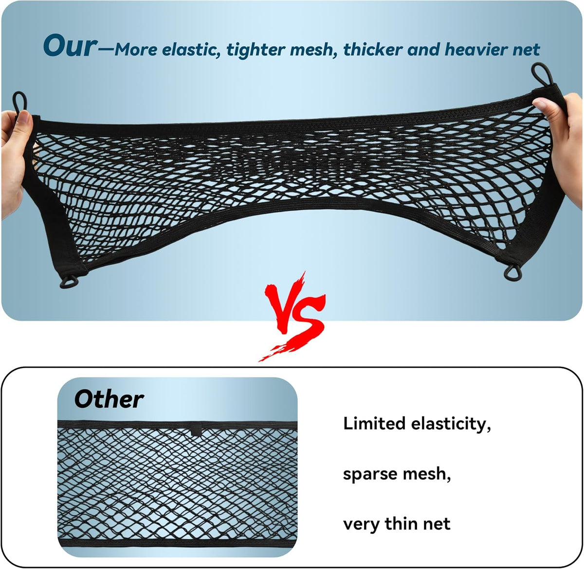 2Pcs Extra Long Cargo Net 27.6" x 9.8"