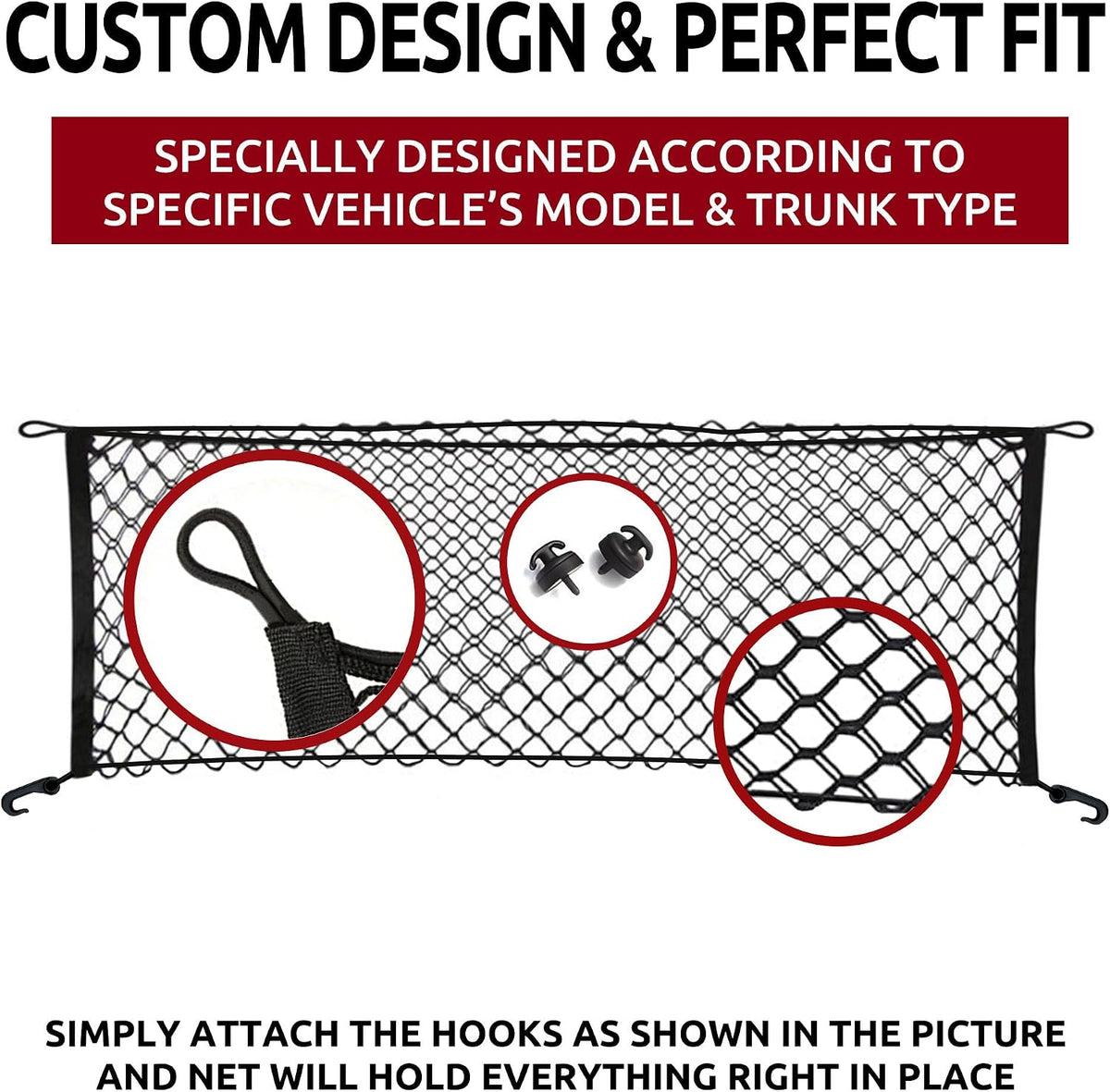 Envelope Style Trunk Cargo Net for Acura MDX 2014 2015 2016 2017 2018 2019 2020 NEW