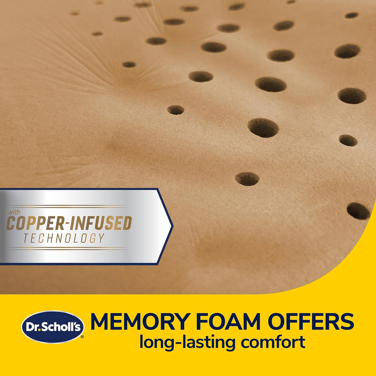 Dr. Scholl’s Max Support Copper-Infused Posterior Seat Cushion for Car, Truck, SUV — Black