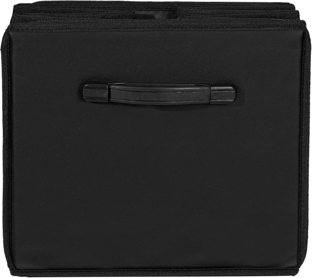 AOKJOY Car Trunk Organizer with Lid, Large, Black, Leather, Foldable, for SUV, Truck, Sedan, 24x12x14 Inches, 3 Compartments