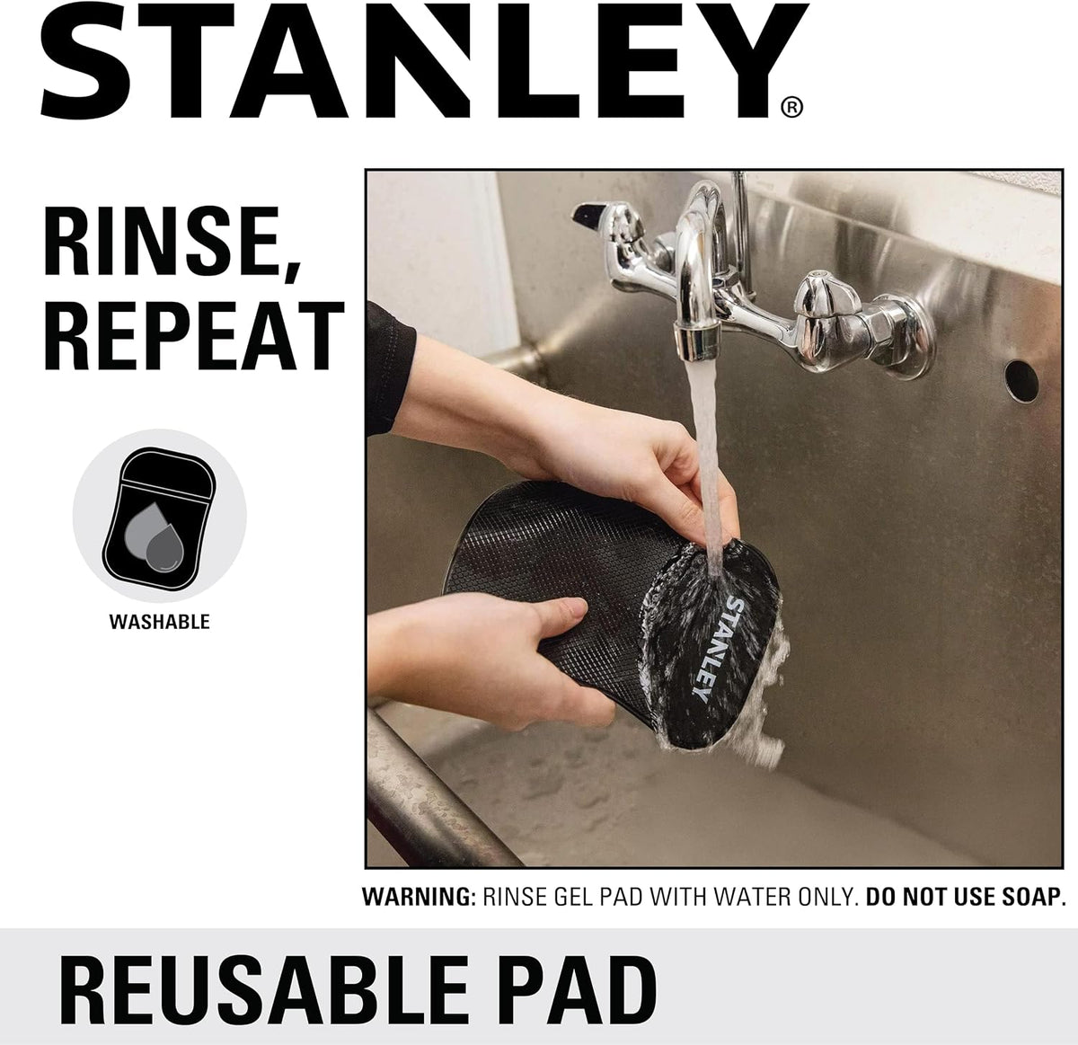 STANLEY 3.5" x 5.75" Extra‑Strong, Anti‑Slip Grip Dashboard Gel Pad, 4‑Pack