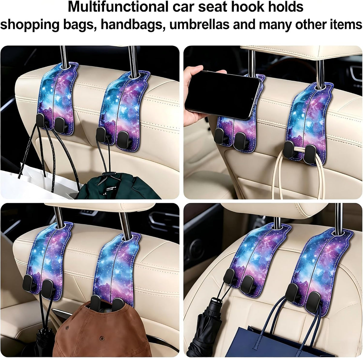 Purse Hook for Car Seat Back Headrest Hooks 2 Pack Car Purse Hook Hanger